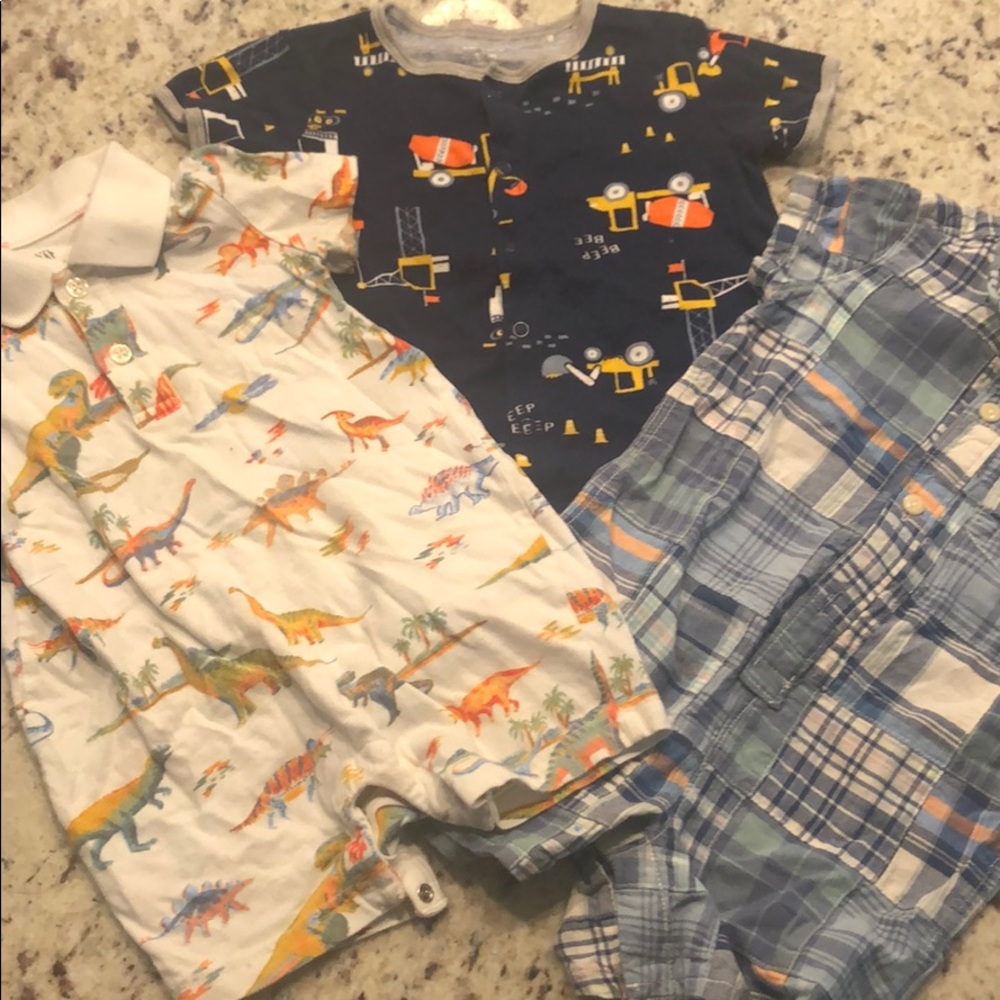 3 Assorted Rompers 18M